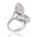 Mano Artesanal Natural Piedra Arenisca Moonstone Piedra 925 Anillo De Plata De Ley Joyería